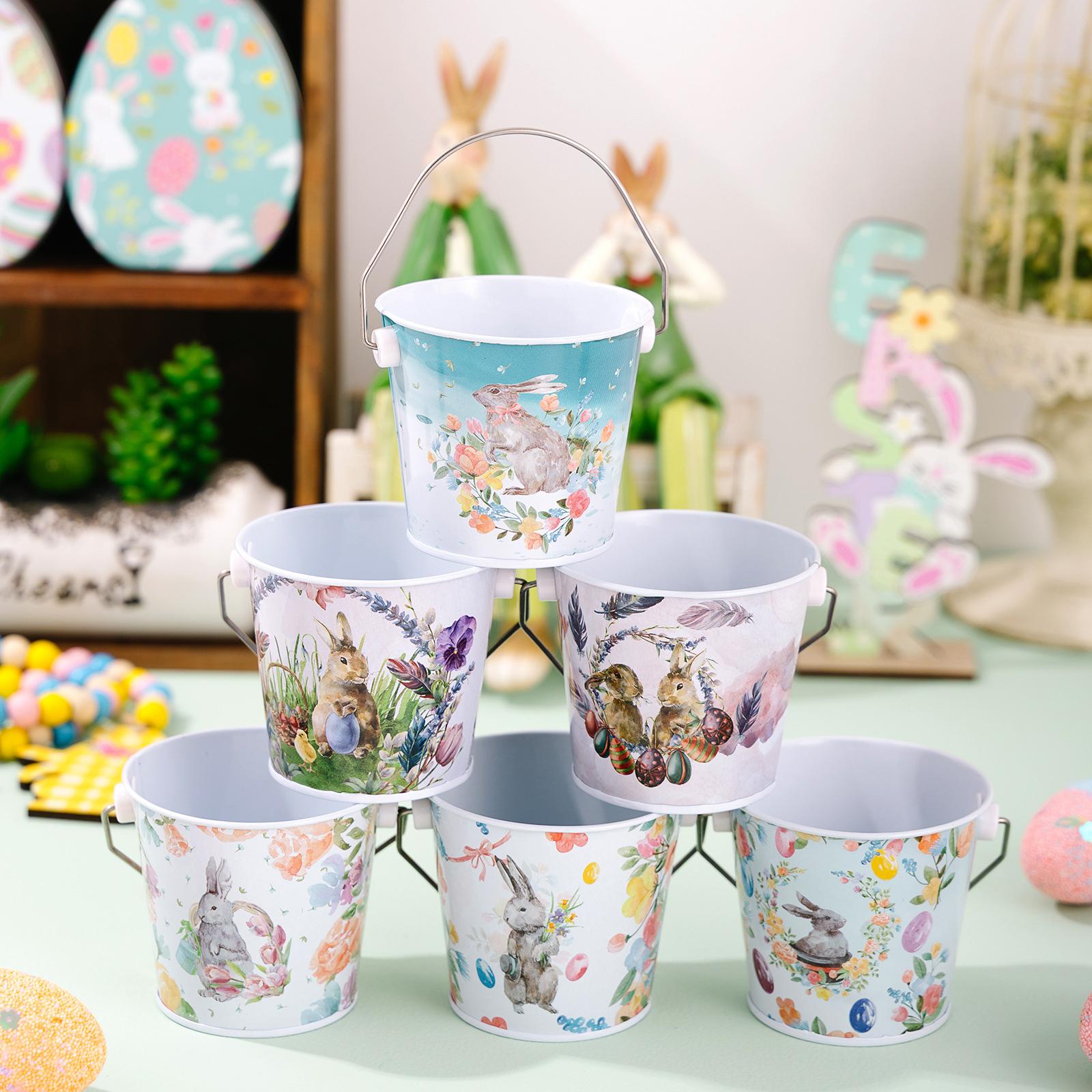 

Великоднє Яйце Зайчик Кований Залізний Скринька для Зберігання, Відерце для Зберігання Цукерок і Подарунків, Бляшана Скринька для Зберігання One Size