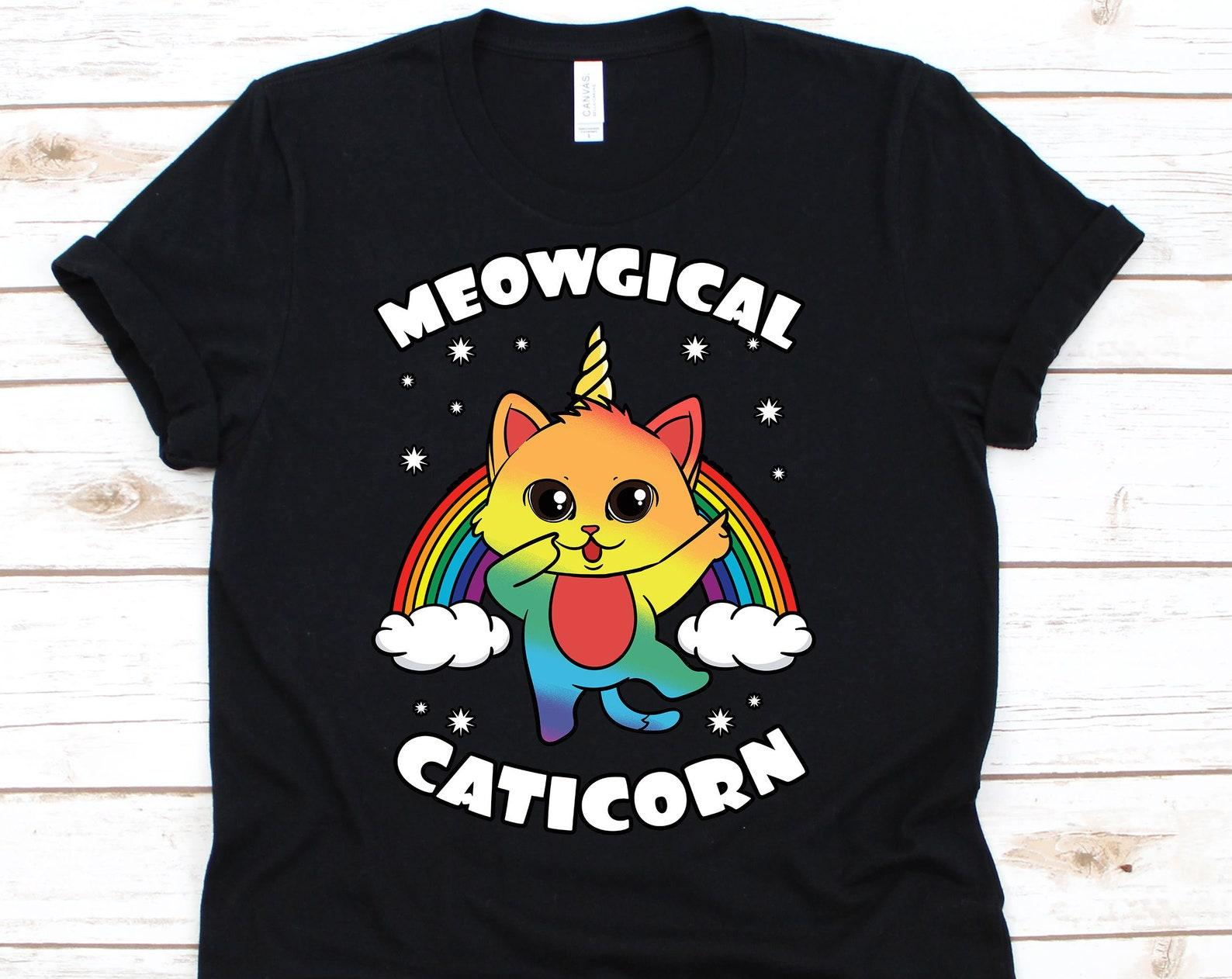 Meowgical Caticorn Shirt, Unicorn, Cat, Rainbow, Meow, Cat Unicorn Shirt, Unicorn T Shirt, Cute Cat Shirt 4XL