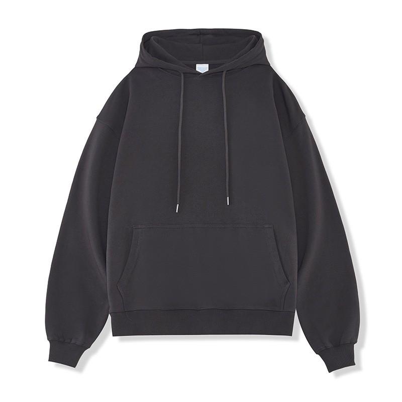 2026 Mens Heavyweight Hoodie Solid Color Loose Fit Vintage Style Sweatshirt