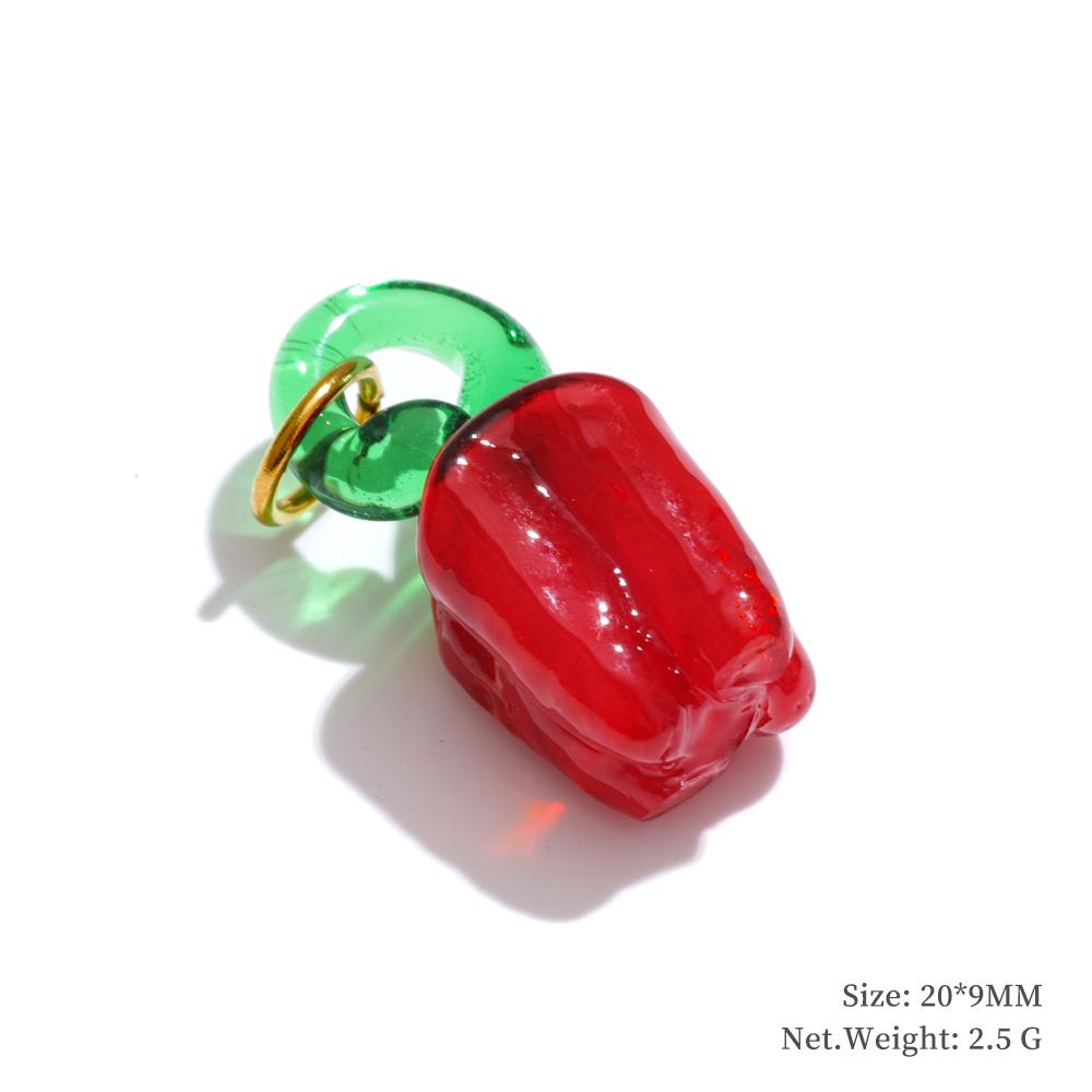 Yhpup 1PC Cute Enamel Enamel Star Flower Cherry Strawberry DIY Accessories Charm Pendants for Necklace Bracelet Earrings Making