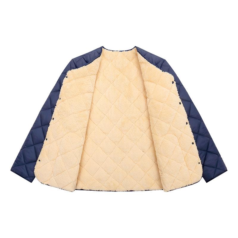 Pánská podzimní a zimní zateplená bunda Nadýchaná podšívka Polstrovaná zateplená bunda Diamond kostkovaná teplá bunda