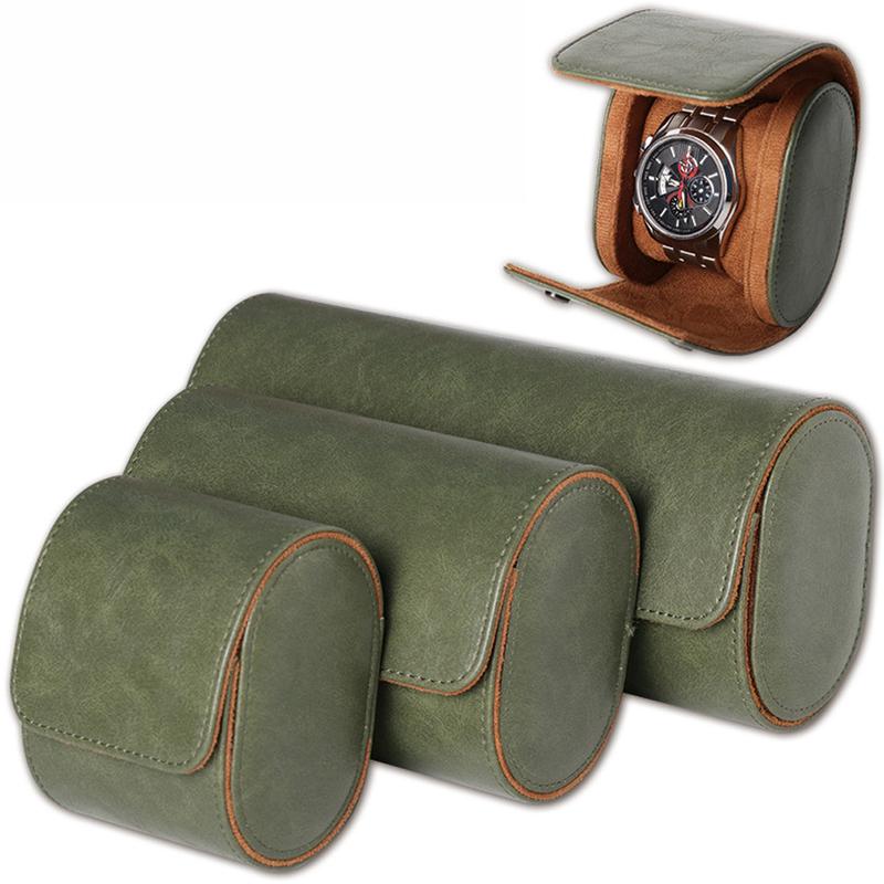 Leather Watch Roll 1 2 3 slots Luxury Genuine Storage Box Travel Bag Watch Case Gift Box Watch Pouch For Men Women