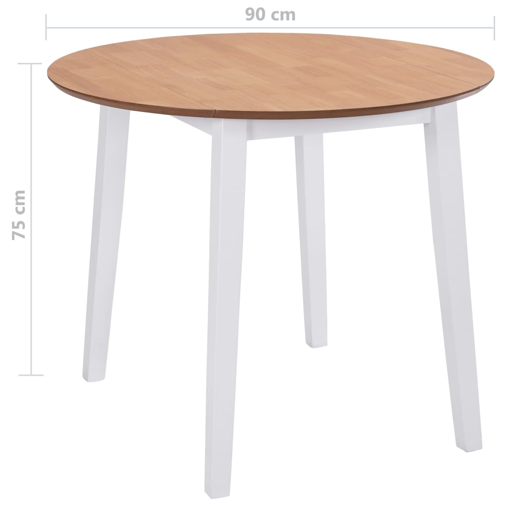 Folding Dining Table Round MDF White