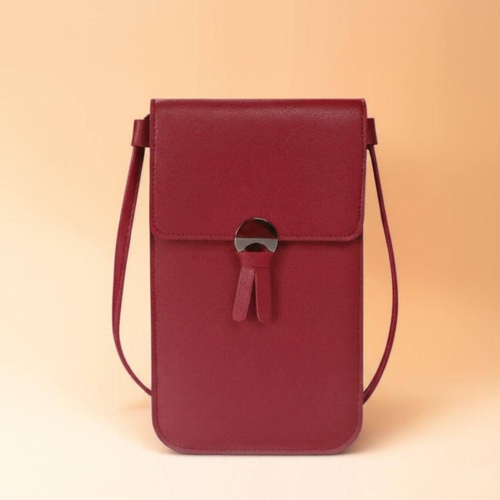 

Women Fashion Transparent Touchable Crossbody Shoulder Bag Small Purse Mobile Phone Handbag червоний