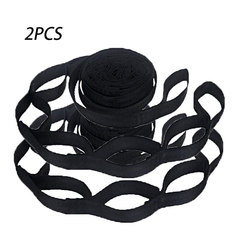 2PC Hammock Straps Special Reinforced Polyester Straps 5 Ring High Load-Bearing Barbed Black Outdoor Camping Hammock Straps