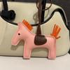 Fashion Pu Leather Mini Pony Pendant Women Bag Hanging Decoration Accessories Cartoon Horse Keychain Car Keyring Birthday Gift