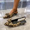 Leopard Women Mid Heels Sandals Bow Pointed Toe Heeled Shoes Sexy Fashion Pumps 2025 Trend Slingback Shallow Sandalias De Mujer