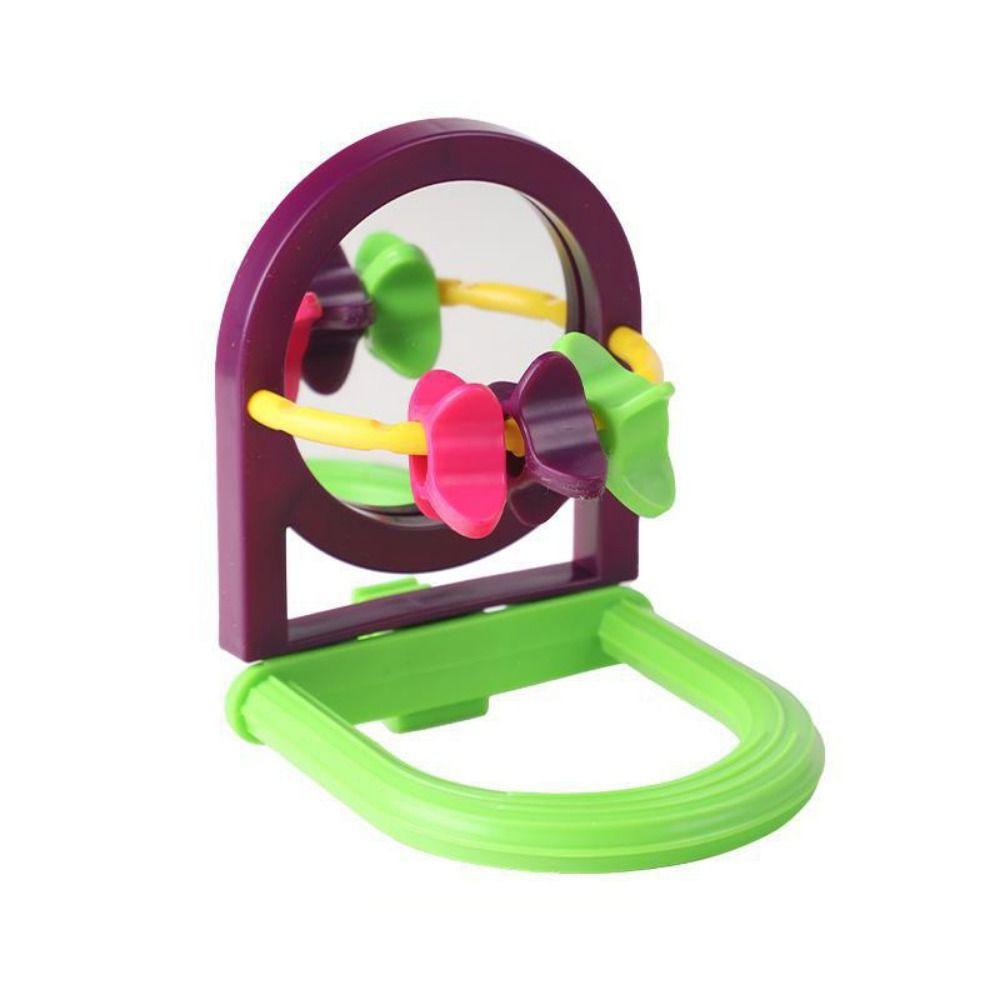 Removable Parrot Bell Toy with Mirror Random Color Parrot Basketball Toy  Hummingbirds