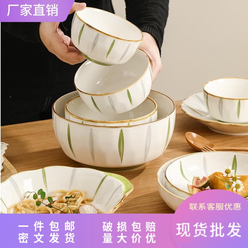 Dishes And Dishes Set Household Underglaze Color Simple Dishes And Tableware 2024 Dishes And Chopsticks Plates And Dishes Combination White Porcelain