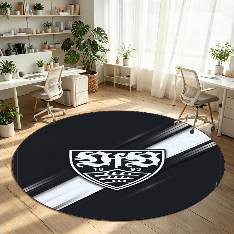 VfB Stuttgart Printed Round Crystal Velvet Rug Soft Non Slip Floor Carpet For Bedroom Holiday Gift