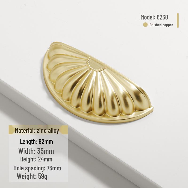 French Modern Gold Zinc Alloy Cabinet Handle
