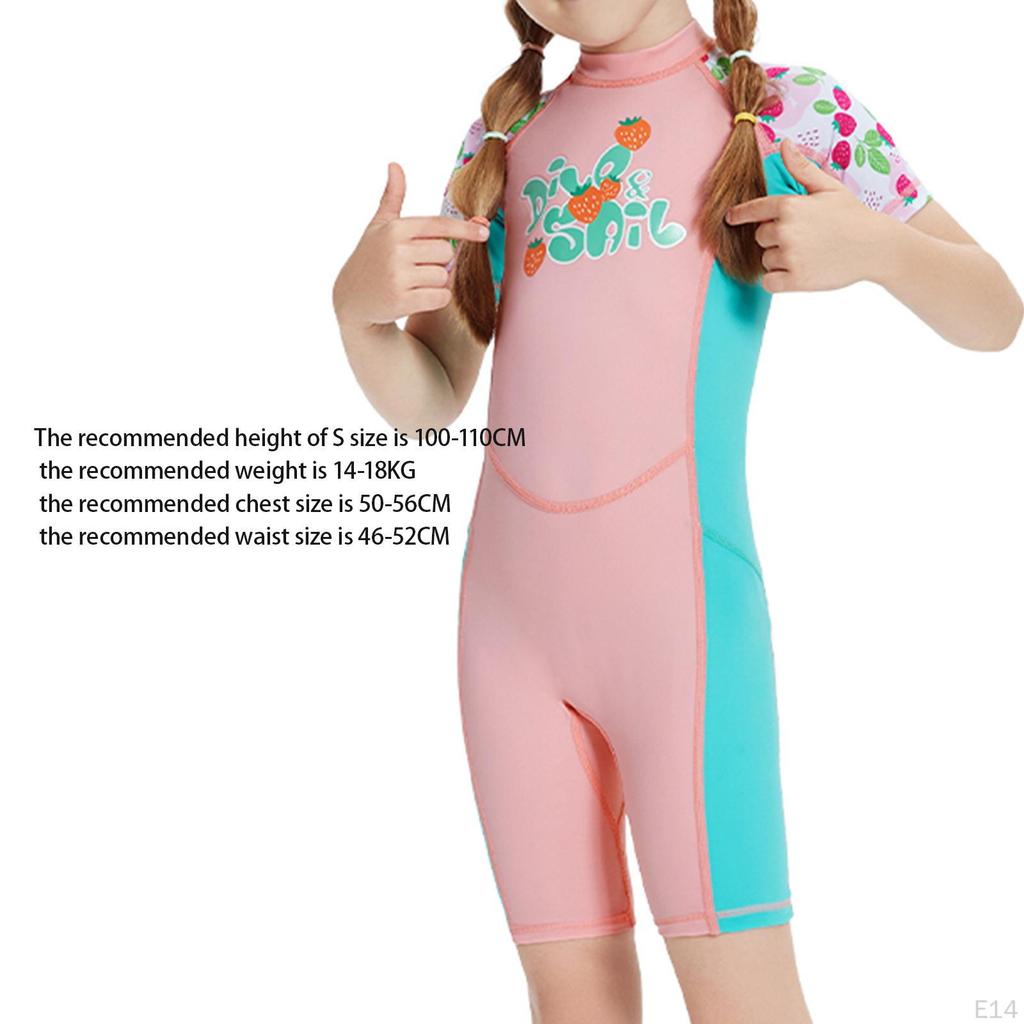 Kids Wetsuits Shorty Wetsuit Summer Sun Protection Diving Suit Girls Boys Back Zip Children Wet