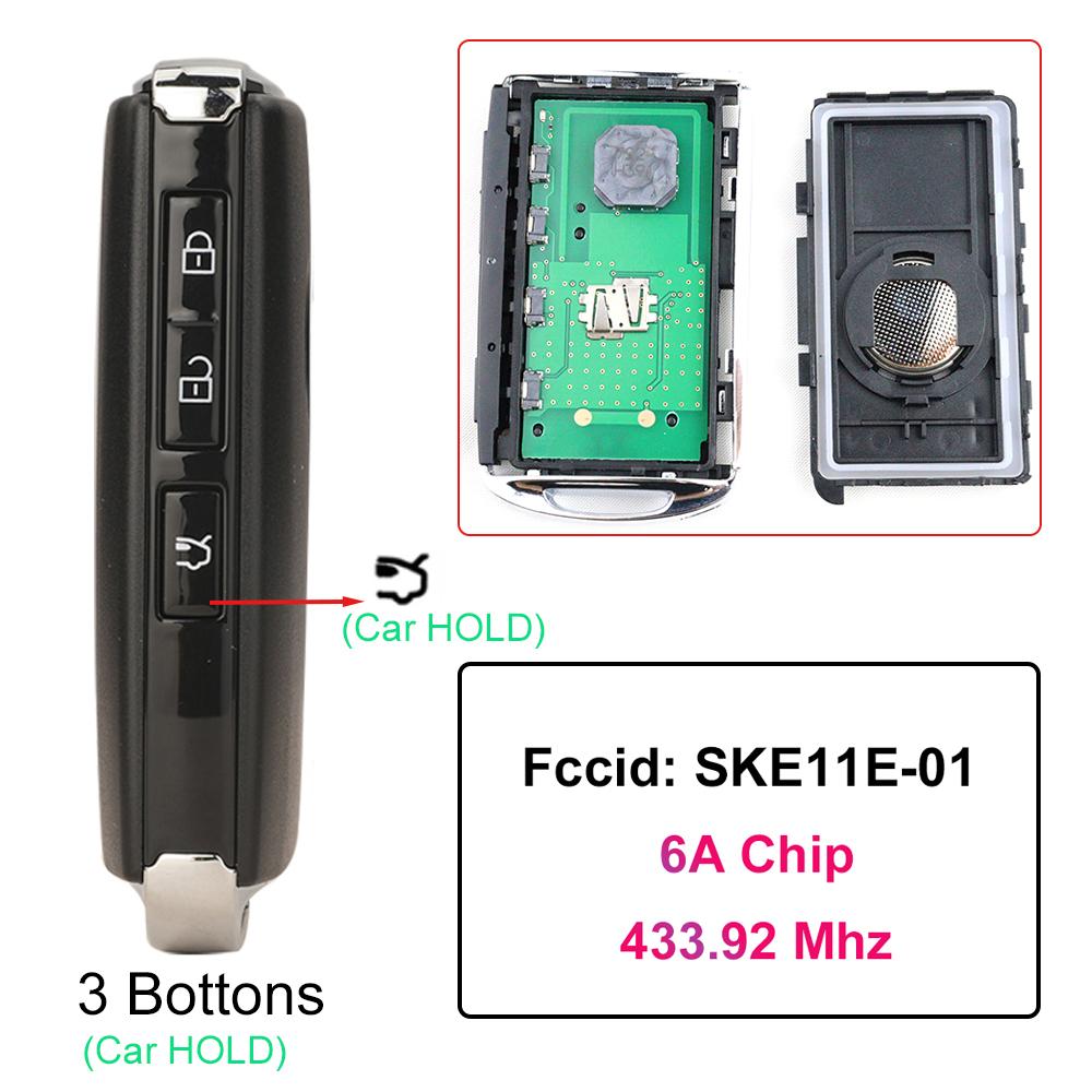 SKE11E-01+6A chip+433.92Mhz Car Smart Remote Key Fob for Mazda 3 6 MX-5 MIATA CX-9 CX-3 CX-5 CX-30 Axela CX-4 CX-8 CX9 2019-2023