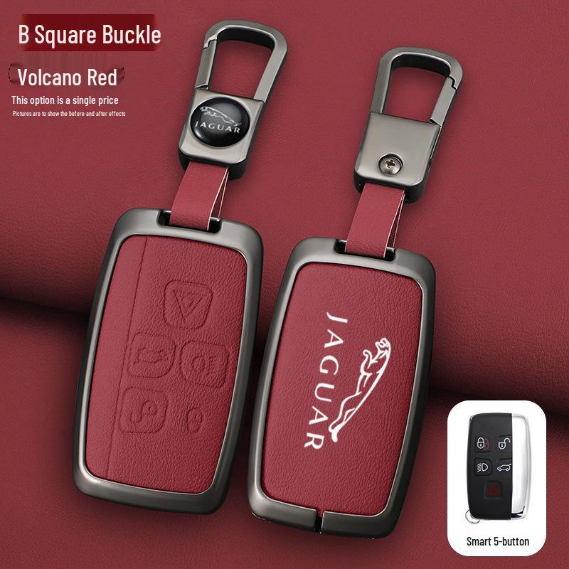 Jaguar XJ/XEL/XFL/FTYPE/EPACE Men's Leather Key Case with Metal Buckle