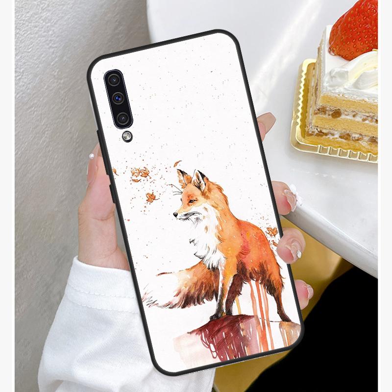 Watercolor Painting The Fox Phone Case For Samsung Galaxy A50 A70 A02S A20S A21S A52S A12 A32 A52 A72 A51 A71 Cover