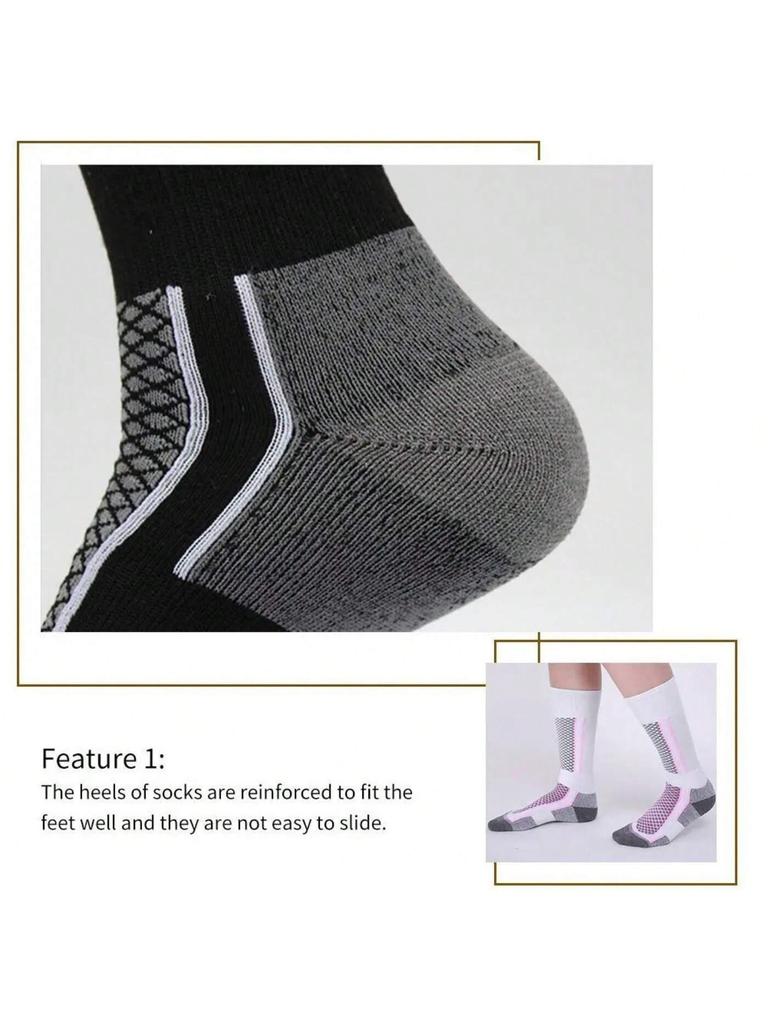 1 Pair Winter Warm Ski Stockings Thickening Hiking Socks for Women Men Anti-Cold Skiing Outdoor Sport Stockings Snow Accessories