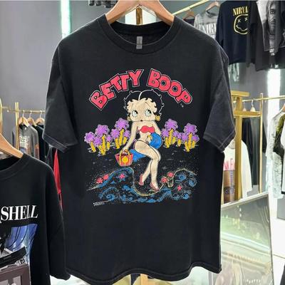 1993 Betty Boop Remake Design Black Short Sleeve Unisex T Shirt NH25149 Unisex T-Shirt