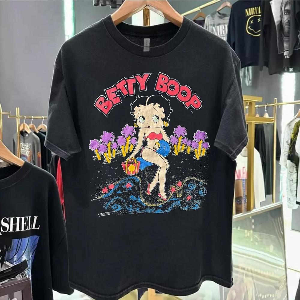 

1993 Betty Boop Remake Design Black Short Sleeve Unisex T shirt NH25149 Unisex T-Shirt L