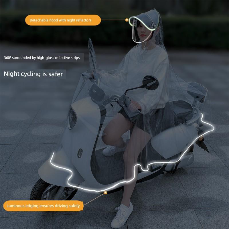 Transparent Raincoat for Electric Vehicles, Full-Body Rain Protection for Adults, Single-Person Riding, Motorcycle and Electric Vehicle Rain Poncho