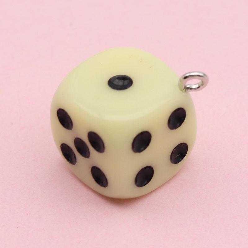 14mm Colorful Acrylic Dice Shaker Pendant Charm for DIY Jewelry
