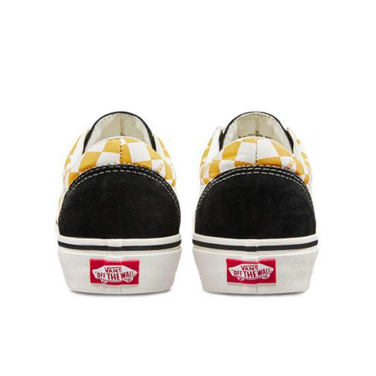 Vans Bold Ni Low Top Skate Shoes Yellow White Checkerboard Unisex Sneakers VN0A3WLPV0D
