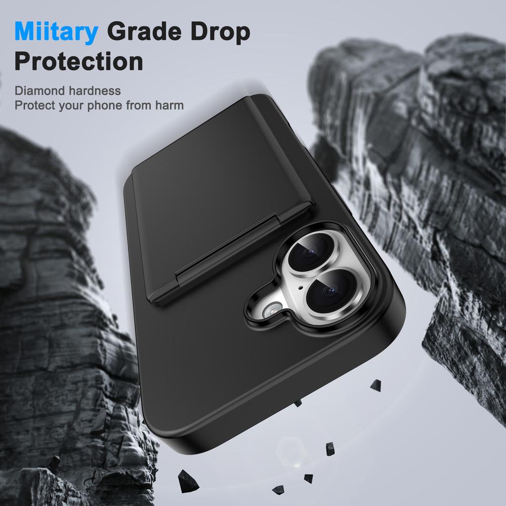 New for Apple 17 Card Bag Multi Functional Phone Case Transparent Bracket for IPhone 16 2-in-1 Protective Cover