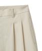 NOIRER FOR WOMAN Cotton Double-Pleated Loose-Fit Slacks (Buttercream)