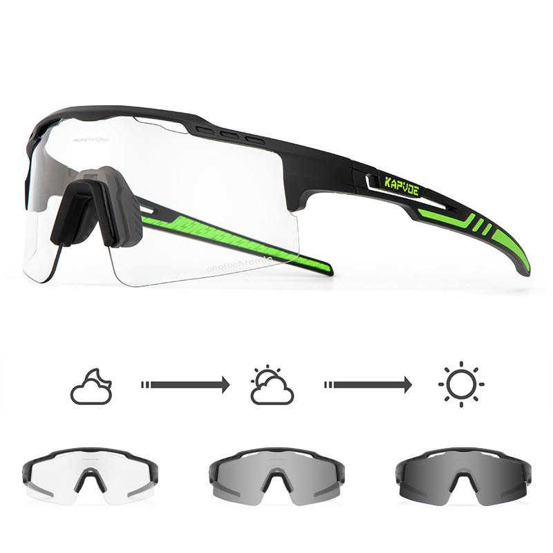 Kapvoe Photochromic Cycling Glasses Sunglasses for Men Women Sport Speed Road Mtb Mountain Bike Bicycle Cycl Eyewear Goggle