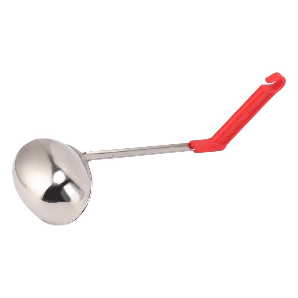 Suppeskje Rustfritt Stål Anti-skold Multifunksjonell Buet Håndtak Kjøkkenskje for Hjemmekoking