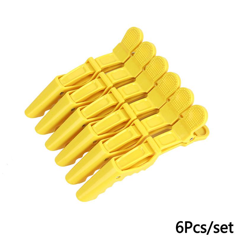 6 ks Plastové aligátoří sponky do vlasů, Kadeřnické svorky, Skřipce do vlasů, Profesionální kadeřník, Salonní stylingové sponky, Vlasové doplňky