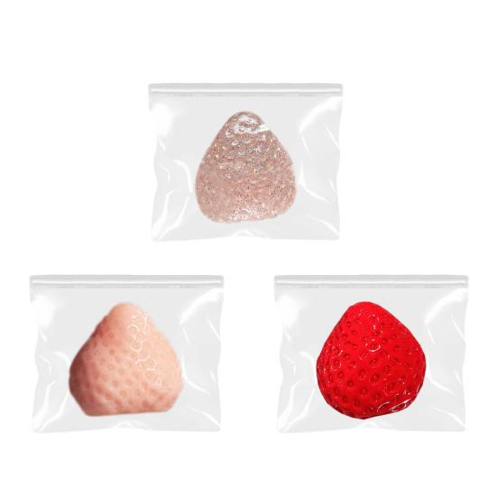 Strawberry Squeeze Toy Stress Relief Rød Rosa Klar Frukt Knip Sensorisk Leke Barn Tenåringer Voksne Myk TPR Stress Ball Simulering Mat Fidget Toy