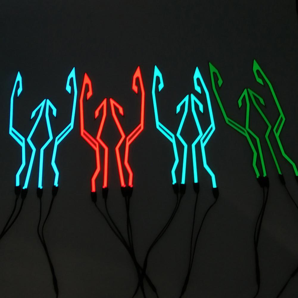 Wasserdichter Motorrad Fahrradhelm LED Kaltlichtstreifen EL Aufkleber 4 Blinkende Warnlichter Nachtfahrhelm