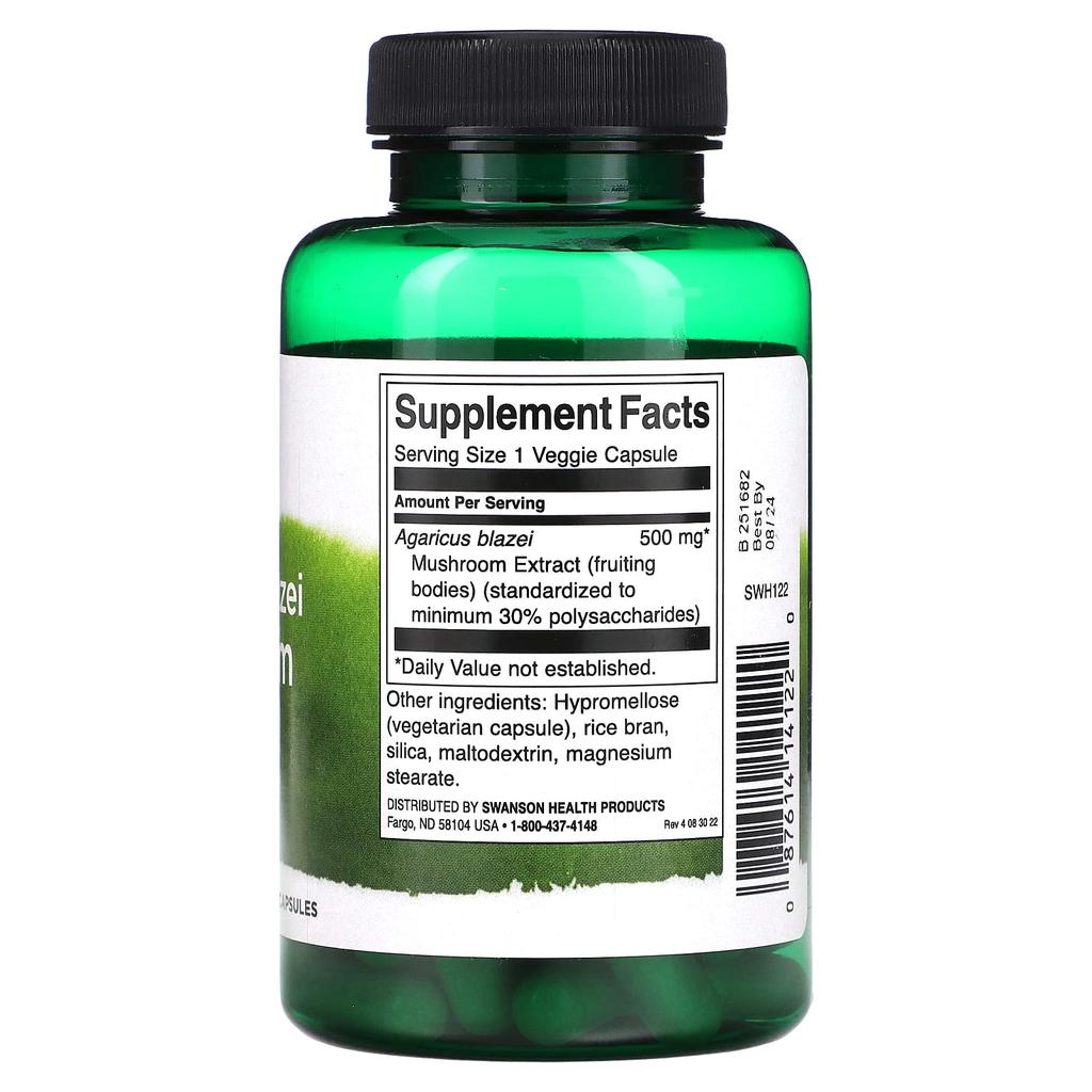 Agaricus Mushroom Extract, 500Mg, 90 Veggie Caps