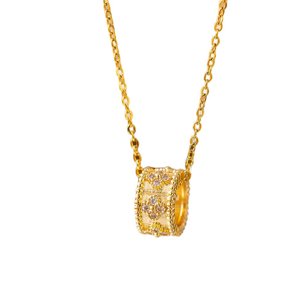 Waterproof 18K Gold Plated Lab Created Diamond Butterfly Pendant Stainless Steel Link Necklace Fine Fashion Jewelry