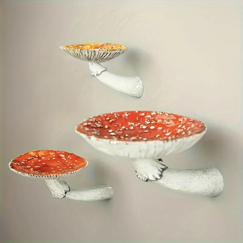 1 шт Стеллаж для хранения грибов Декорация для хранения мелочей Настенное украшение в виде шляпки гриба Настенный декор Домашний декор Декор для комнаты S 1198₽