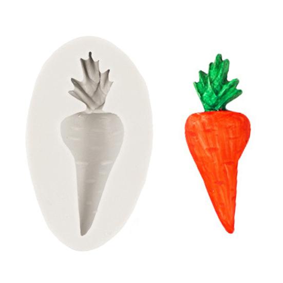 3D Wortel Konijn Siliconen Vorm Voedselkwaliteit Chocoladevorm voor Fondant Taartdecoratie & Hars Kunst Oven Vaatwasserbestendig Gemakkelijk Los te Laten Snoepvorm