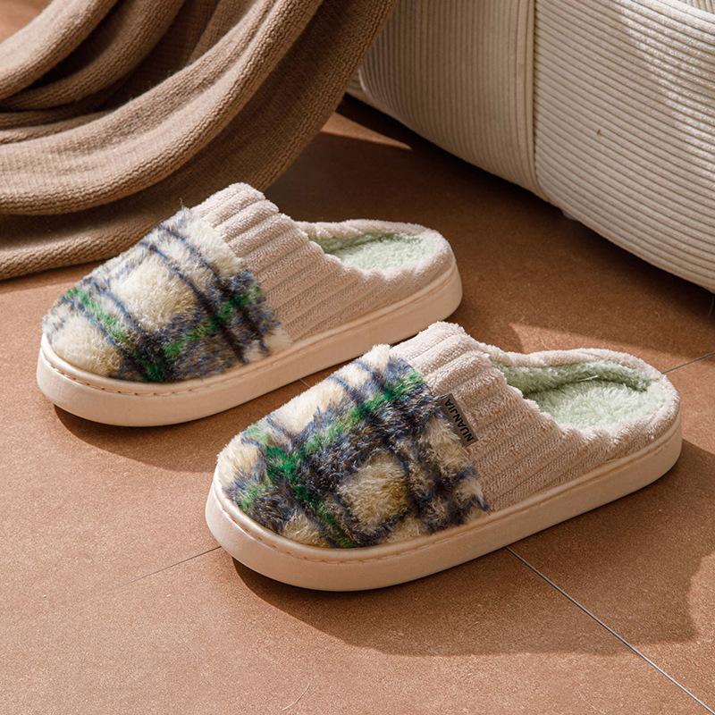 Cotton slippers autumn and winter new couple thick-soled indoor home warm non-slip plush cotton shoes