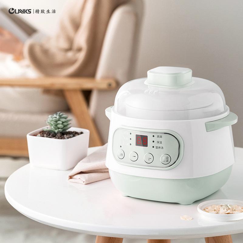 Slow cooker steamer porridge and soup water-proof saucepan 1L smart appointment + timing slow cooker automatic heat preservation
