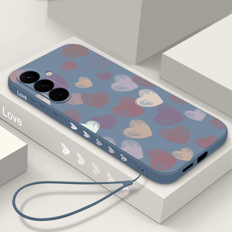 Creative Heart Pattern Case For Samsung Galaxy S26 S25 Ultra S24 S23 S22 Plus S21 FE A15 A16 A17 A35 A36 A54 A55 A56 5G Soft Cover
