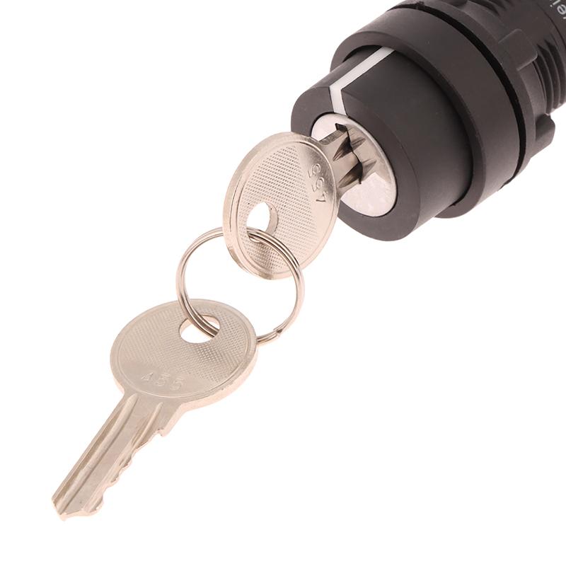 22Mm Key Knob Switch 1No1Nc 2/3 Position Self Locking Select Rotary Power Button Lock Switch Power Conversion Switch 10A On Off