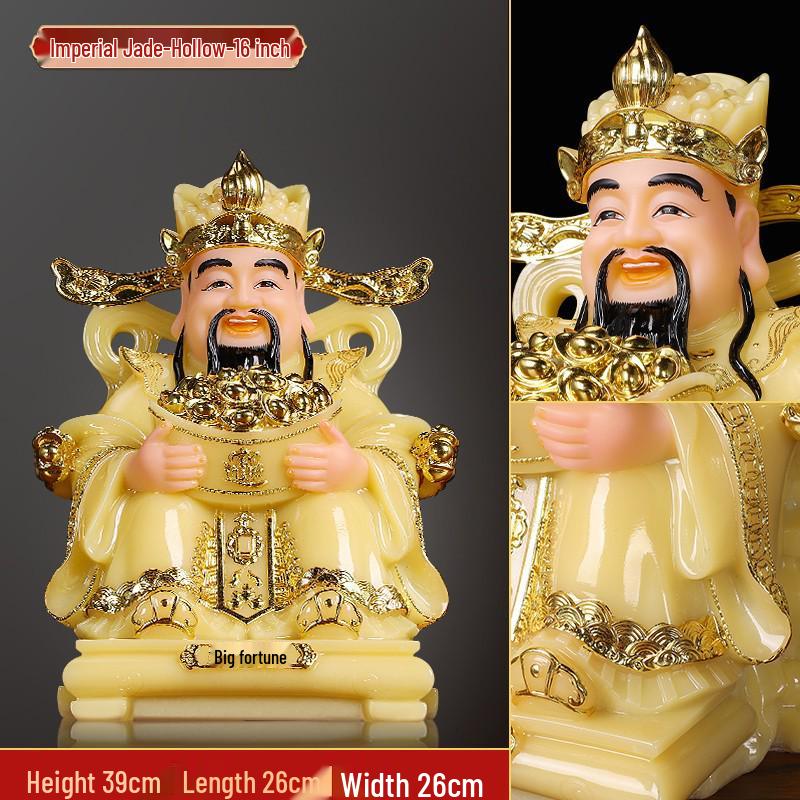 2025 Wen Cai Shen Statue: Copper-Colored for Inviting Wealth, Ideal for Home or Living Room Worship.