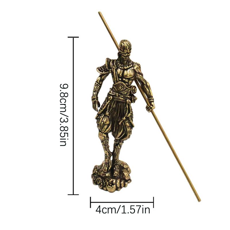 Koppar Apor Staty 3D Sun Wukong Spelfigur Koppar Apor Kung Staty Apor Kung Staff Dekorativ Kulturell Symbol Statyer
