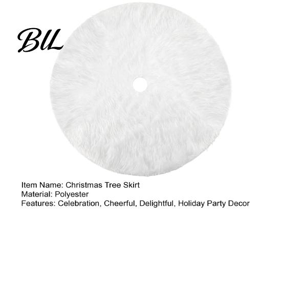 Premium Plush Floor Mat for Holiday Tree 24/30/36 Inch White Faux Fur Christmas Skirt, Soft Fluffy Skirt Base Cover Merry Christmas, Party Home Decor