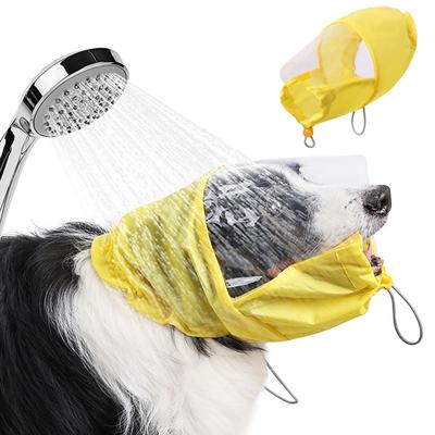 Hunde-Duschhaube mit transparentem Visier Wasserdichter Gehörschutz für Haustiere Bad
