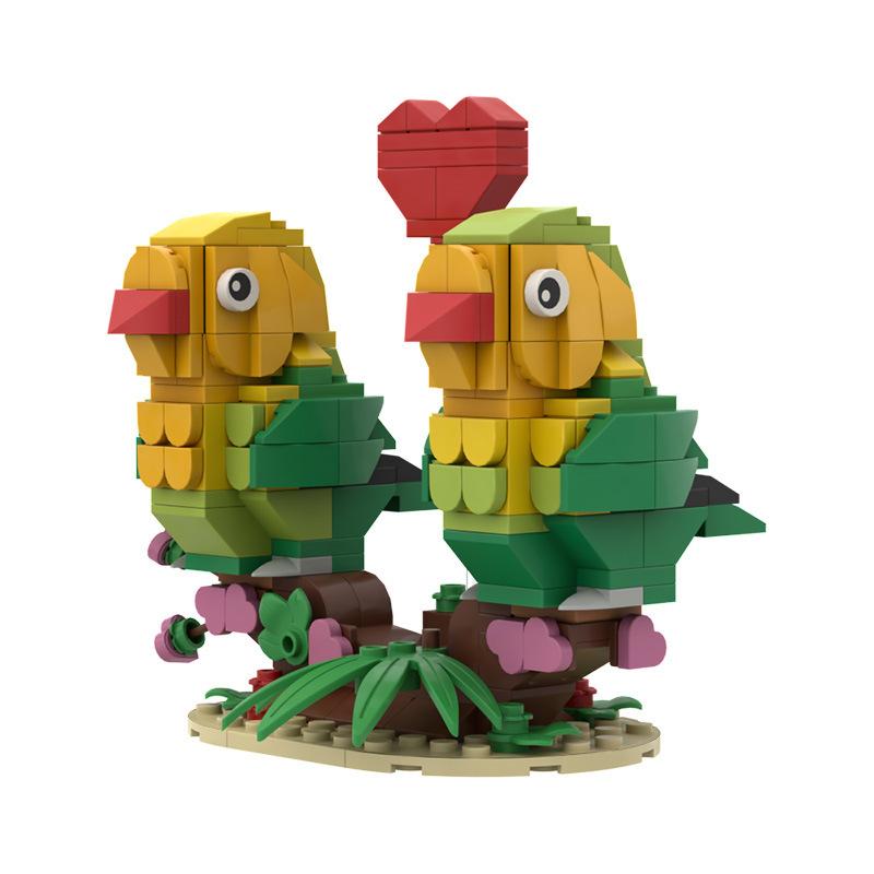 Valentinstagsgeschenk MOC Bausteine Ornament Liebesvogel Modell Pädagogisches Bausteinspielzeug für Kinder
