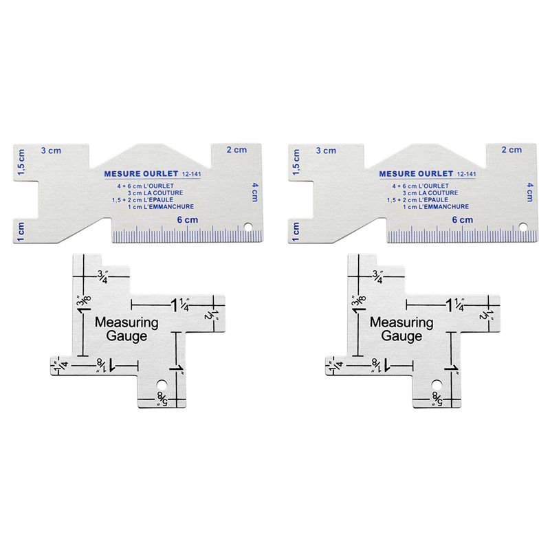 4X Precision Seam Measuring Gauge Metal Quilting Tailor Ruler Template Sewing Ruler For DIY Patchwork Quilting серебряный