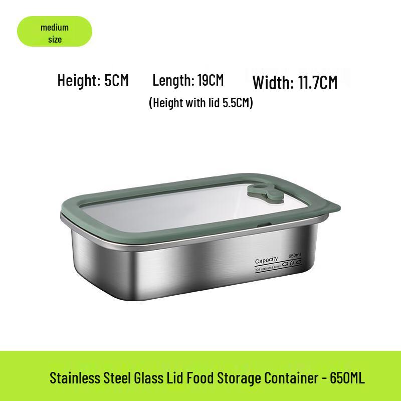 

304 Stainless Steel Rectangular Food Storage Container