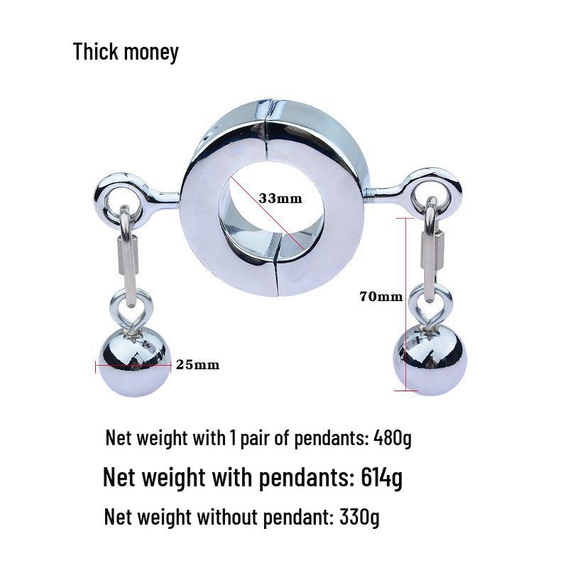 Metal Penis Weight & Scrotum Pendant for Men - Enhances Stamina & Firmness