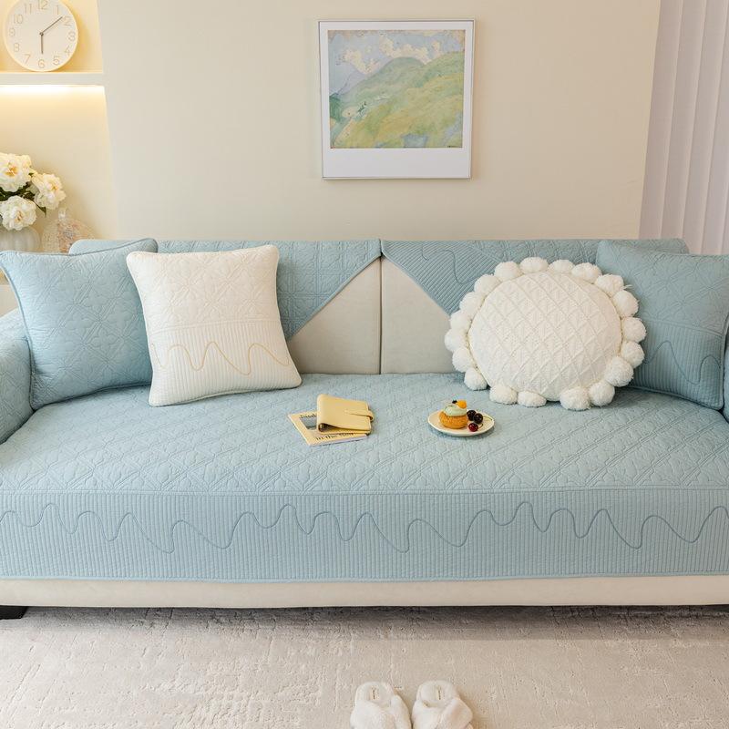 Cotton Sofa Cushion Modern Simple Sofa Cover Fabric Non-Slip Leather Sofa Seat Cushion Full Cover Sofa Towel Four Seasons