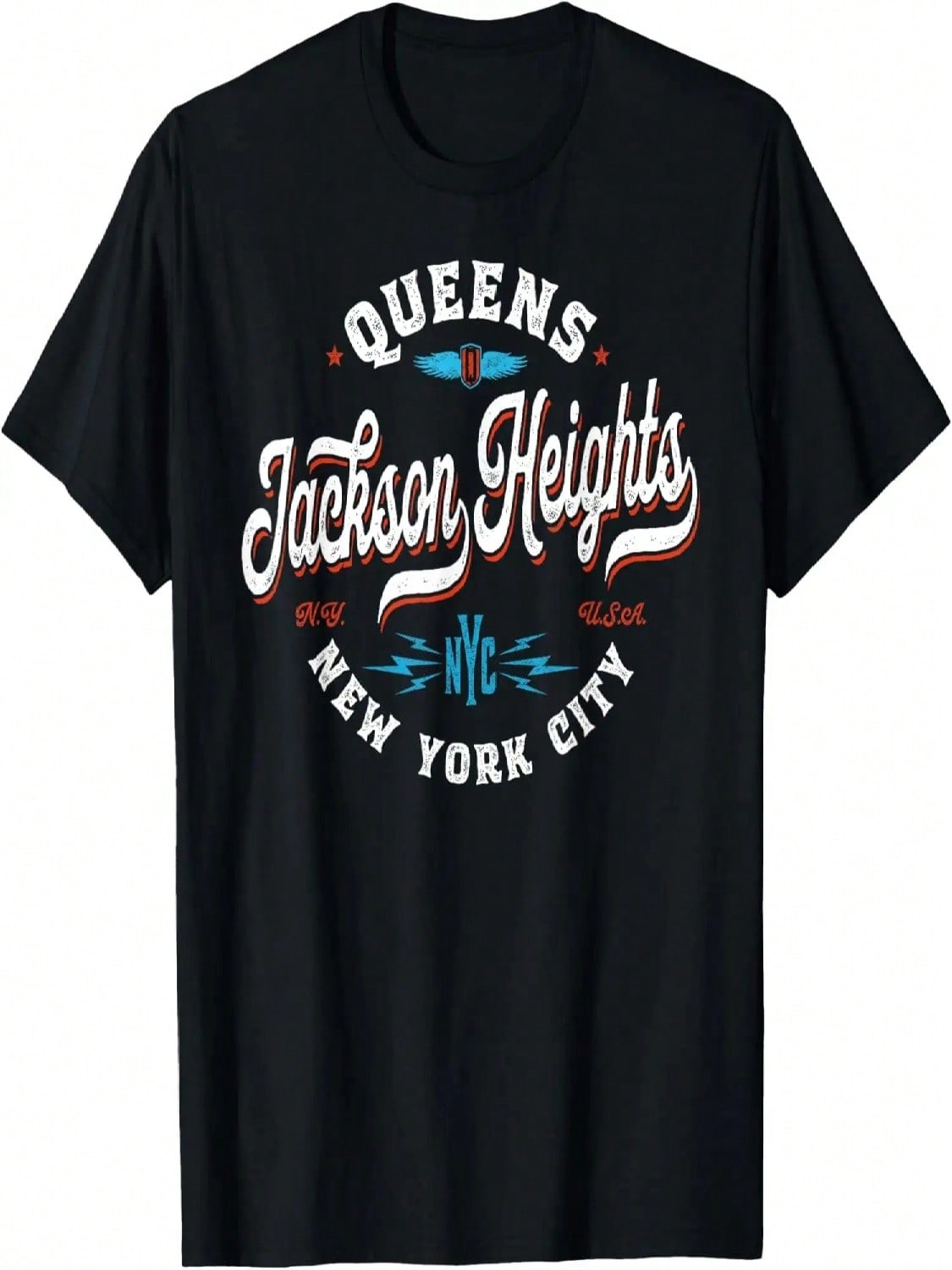 Винтажная графическая футболка Jackson Heights Queens S разноцветный